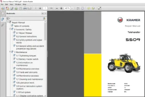 Kramer Telehandler 5509 Service Repair Manual - PDF DOWNLOAD
