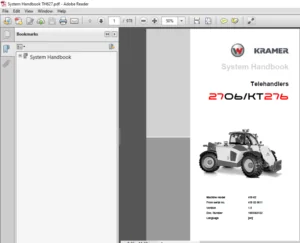 Kramer Telehandlers 2706.KT276 System Handbook Manual - PDF DOWNLOAD