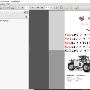 Kramer Telehandlers 4209 KT429 4407 KT447 5007 KT507 5507 KT557 5509 KT559 Repair Manual - DOWNLOAD