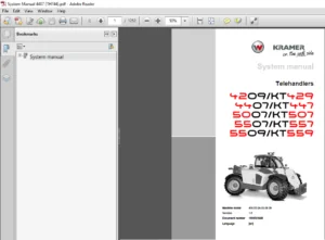 Kramer Telehandlers 4209 KT429 4407 KT447 5007 KT507 5507 KT557 5509 KT559 System Manual - PDF DOWNLOAD