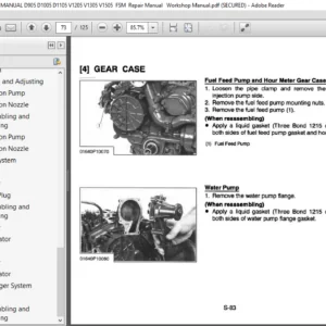 Kubota Diesel Engine D905 D1005 D1105 V1205 V1305 V1505 Service Repair Manual - PDF DOWNLOAD