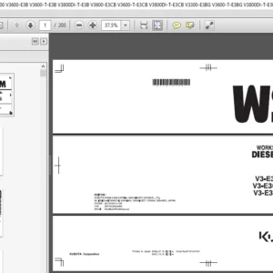 Kubota V3-E3B Series V3-E3CB Series V3-E3BG Series Diesel Engine Workshop Manual - PDF DOWNLOAD