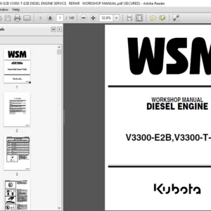 Kubota V3300-E2B V3300-T-E2B Diesel Engine Workshop Manual - PDF DOWNLOAD