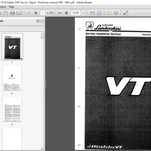 Lamborghini Diablo VT & Diablo 2WD Service  Repair  Workshop manual 1993 - 1994 - PDF DOWNLOAD