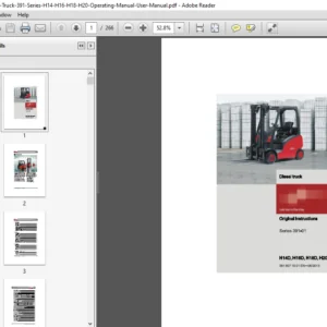 Linde Diesel Forklift Truck 391 Series H14 H16 H18 H20 Operating Manual - PDF DOWNLOAD