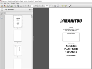 Manitou 150 AET2 Access Platform Service Repair Manual - PDF DOWNLOAD