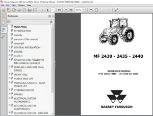 Massey Ferguson 2430-2435-2440 Tractor Workshop Manual - PDF DOWNLOAD