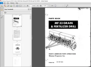 Massey Ferguson MF 33 Grain & Fertilizer Drill Part Book Manual - PDF DOWNLOAD