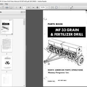 Massey Ferguson MF 33 Grain & Fertilizer Drill Part Book Manual - PDF DOWNLOAD