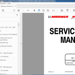 Mercury Mariner 135HP 150HP 175HP 200HP Outboards Service Manual - PDF DOWNLOAD