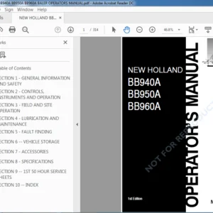 New Holland BB940A BB950A BB960A Baler Operators Manual - PDF DOWNLOAD