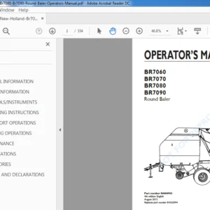 New Holland  BR7060 BR7070 BR7080 BR7090 Round Baler Operator's Manual - PDF DOWNLOAD