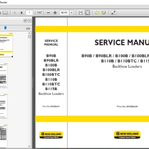 New Holland Backhoe Loader B90B B90BLR B100B B100BLR B100BTC B110B B110BTC B115B Service Repair Manual 84428663A - PDF DOWNLOAD