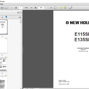 New Holland  E115SR E135SR Crawler Excavator Service Repair Manual 604.13.426 - PDF DOWNLOAD