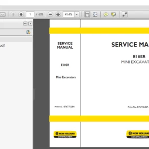 New Holland E18SR Crawler Excavator Service Repair Manual 87677528A - PDF DOWNLOAD
