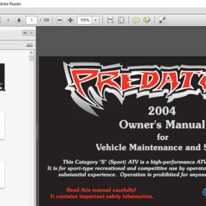 Polaris Predator 2004 Owner manual - PDF DOWNLOAD