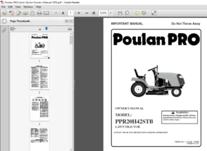Poulan PRO Lawn Tractor Owner's Manual - PDF DOWNLOAD