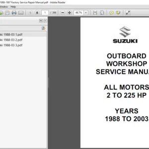 Suzuki All Motors 2HP-225HP Outboard 1988-2003 Factory Service Repair Manual - PDF DOWNLOAD