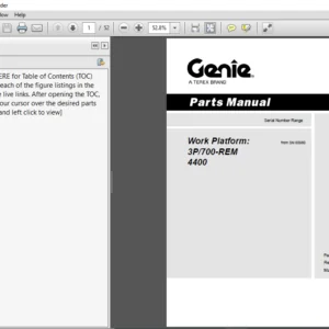 TEREX Genie Work Platform 3P700 REM 4400 PARTS MANUAL -  PDF Download