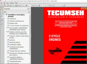 Tecumseh 2 Cycle Small Engine Service Repair Manual - PDF DOWNLOAD