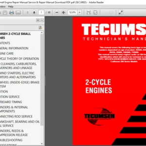 Tecumseh 2 Cycle Small Engine Service Repair Manual - PDF DOWNLOAD