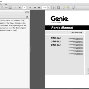 Terex GTH 644 GTH 842 GTH 844 Part Manual -  PDF DOWNLOAD