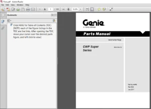 Terex Genie CWP Super Series Part Manual  - PDF DOWNLOAD