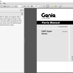 Terex Genie CWP Super Series Part Manual  - PDF DOWNLOAD