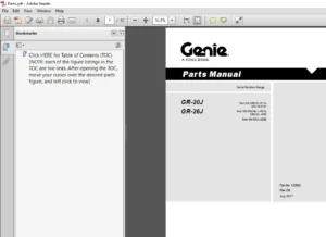 Terex Genie GR 20J GR 26J Part Manual  - PDF DOWNLOAD