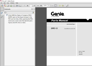 Terex Genie GRC 12 Part Manual - PDF DOWNLOAD