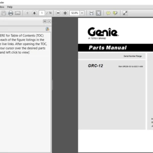 Terex Genie GRC 12 Part Manual  - PDF DOWNLOAD