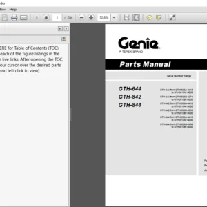 Terex Genie GTH 644 GTH 842 GTH 844 Part Manual -  PDF DOWNLOAD