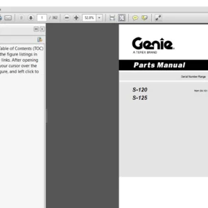 Terex Genie S 120 S 125 Part Manual -  PDF DOWNLOAD