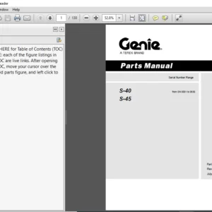 Terex Genie S 40 S 45 Part Manual -  PDF DOWNLOAD