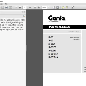 Terex Genie S 60 S 65 S 60X S 60XC S 60 HC S 60 TereX S 65 TereX Part Manual -  PDF DOWNLOAD