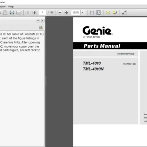 Terex Genie TML 4000 TML 4000 N Part Manual -  PDF DOWNLOAD