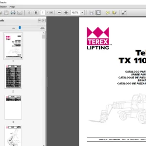 Terex Telelift TX 110 72R Spare Part Catalogue Part Manual -  PDF DOWNLOAD