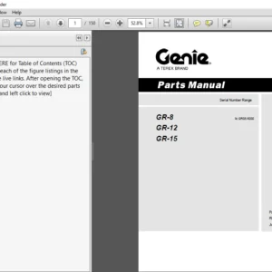 Terex Genie GR 8 GR 12 GR  15 Part Manual  - PDF DOWNLOAD