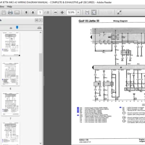 VOLKSWAGEN VW golf JETTA MK3 A3 WIRING DIAGRAM MANUAL - PDF DOWNLOAD