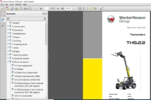 Wacker Neuson Group Telehandlers TH522 Service Manual - PDF DOWNLOAD