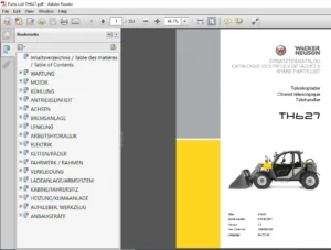 Wacker Neuson Telehandler TH 627 Spare Parts List Manual - PDF DOWNLOAD