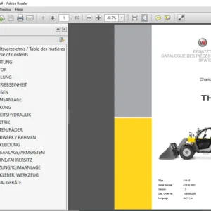 Wacker Neuson Telehandler TH 627 Spare Parts List Manual - PDF DOWNLOAD