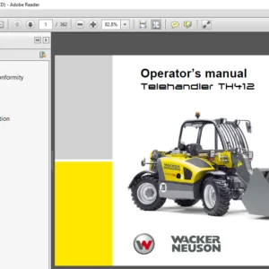 Wacker Neuson Telehandler TH412 Operator's Manual - PDF DOWNLOAD