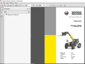 Wacker Neuson Telehandler TH625 Operator's Manual - PDF DOWNLOAD