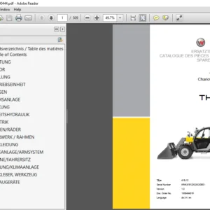 Wacker Neuson Telehandler TH627 Spare Parts List Manual - PDF DOWNLOAD
