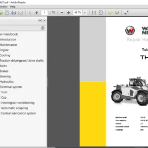 Wacker Neuson Telehandlers TH 627 Service Repair Handbook Manual - PDF DOWNLOAD