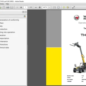 Wacker Neuson Telehandlers TH522 Operator's Manual  - PDF DOWNLOAD