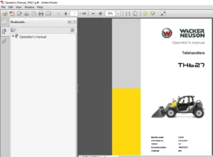 Wacker Neuson Telehandlers TH627 Operator's Manual - PDF DOWNLOAD