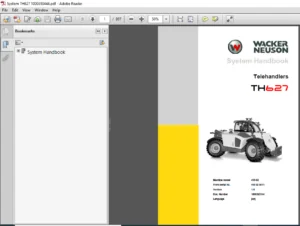 Wacker Neuson Telehandlers TH627 System Handbook Manual - PDF DOWNLOAD