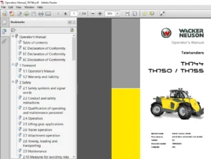 Wacker Neuson Telehandlers TH744 TH750 TH755 Operator's Manual - PDF DOWNLOAD